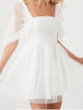 Bachelorette Bridal white mini tulle dress NWT wedding reception